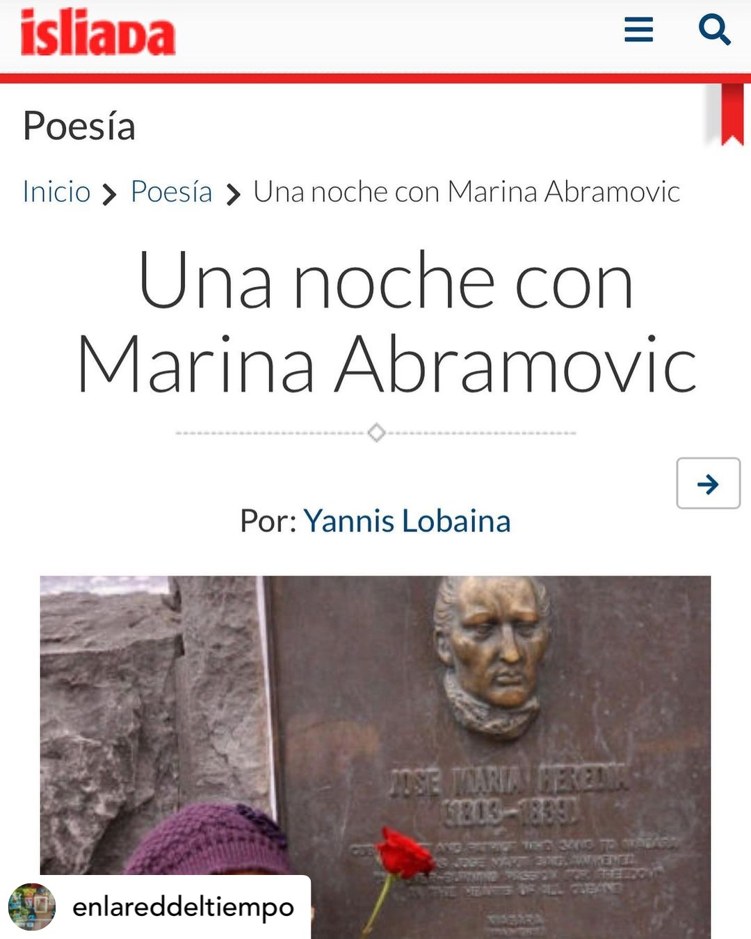 Marina   Abramović  en mi imaginario poético